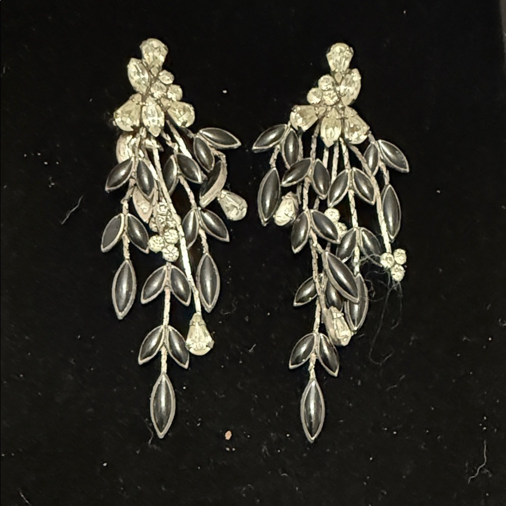 Elegant Silver Leaf Drop Earrings